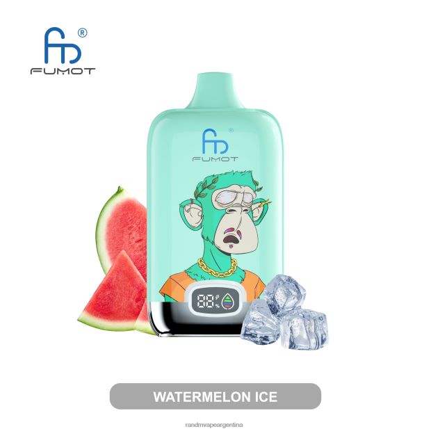 Fumot Original RandM Digital Box Dispositivo de vapeo con pantalla de líquido y batería 12000 hielo de sandia N8LB2 RandM Tornado Argentina