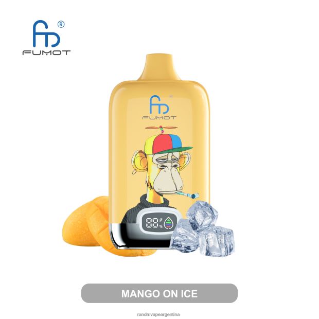 Fumot Original RandM Digital Box Dispositivo de vapeo con pantalla de líquido y batería 12000 hielo de uva N8LB3 RandM Vape Buenos Aires