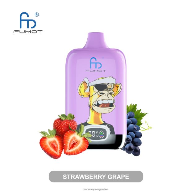 Fumot Original RandM Digital Box Dispositivo de vapeo con pantalla de líquido y batería 12000 hielo de uva N8LB3 RandM Vape Buenos Aires