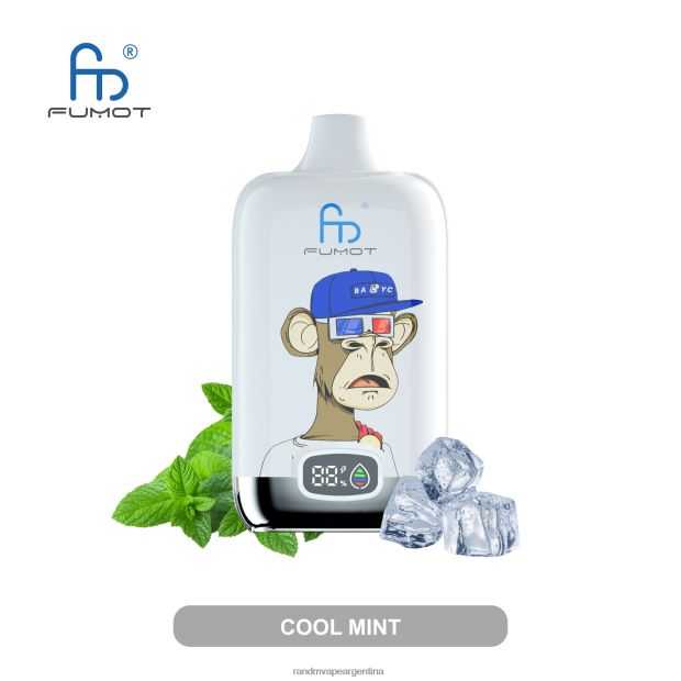 Fumot Original RandM Digital Box Dispositivo de vapeo con pantalla de líquido y batería 12000 menta fresca N8LB1 RandM Vape Argentina