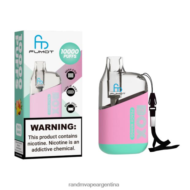 Fumot Original RandM Tornado Box Dispositivo vapeador con control de flujo de aire 10000 1 ud. mango durazno N8LB90 Fumot RandM Vape