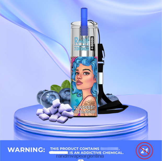 RandM Tornado Dispositivo vapeador con control de flujo de aire 10000 plus 1 ud. chicle de arándanos N8LB82 RandM Tornado Argentina
