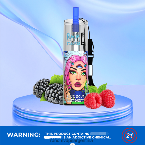 RandM Tornado Dispositivo vapeador con control de flujo de aire 10000 plus 1 ud. frambuesa agria azul N8LB83 RandM Vape Buenos Aires