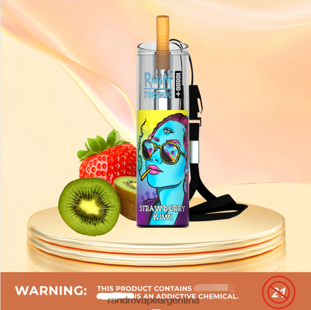 RandM Tornado Dispositivo vapeador con control de flujo de aire 10000 plus 1 ud. kiwi fresa N8LB81 RandM Vape Argentina