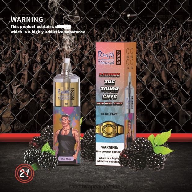 RandM Tornado Dispositivo vapeador con control de flujo de aire 10000 1 ud. Razz azul N8LB113 RandM Vape Buenos Aires