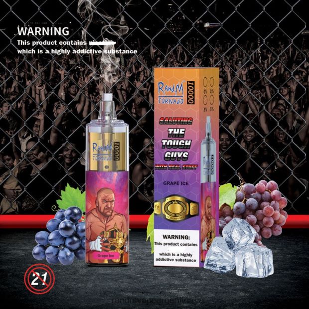 RandM Tornado Dispositivo vapeador con control de flujo de aire 10000 1 ud. hielo de uva N8LB109 RandM Tornado Sabores