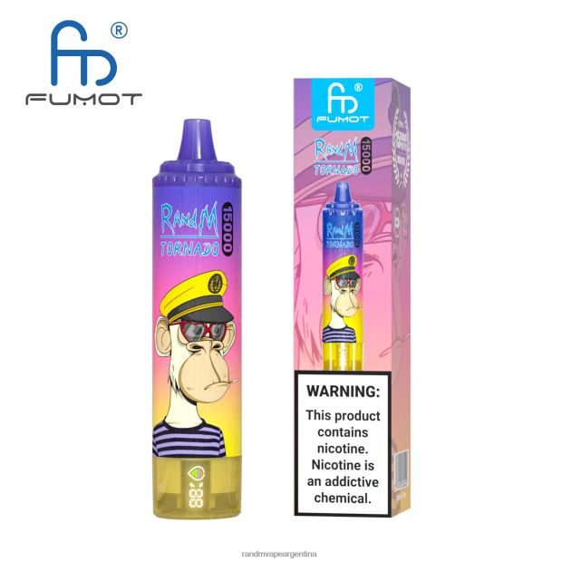 Fumot RandM Tornado Dispositivo vape 15000 con batería y pantalla ejuice versión 1 hielo de uva N8LB27 RandM Shop Discount
