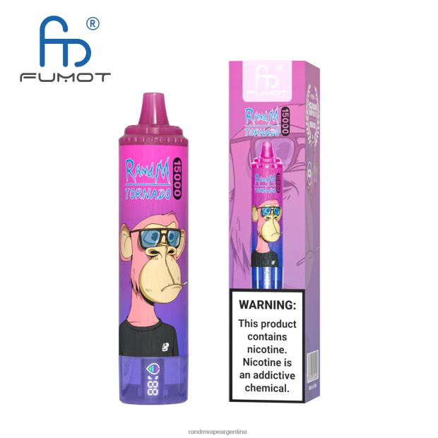 Fumot RandM Tornado Dispositivo vape 15000 con batería y pantalla ejuice versión 1 hielo de uva N8LB27 RandM Shop Discount
