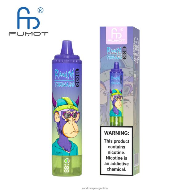 Fumot RandM Tornado Dispositivo vape 15000 con batería y pantalla ejuice versión 1 hielo de uva N8LB27 RandM Shop Discount