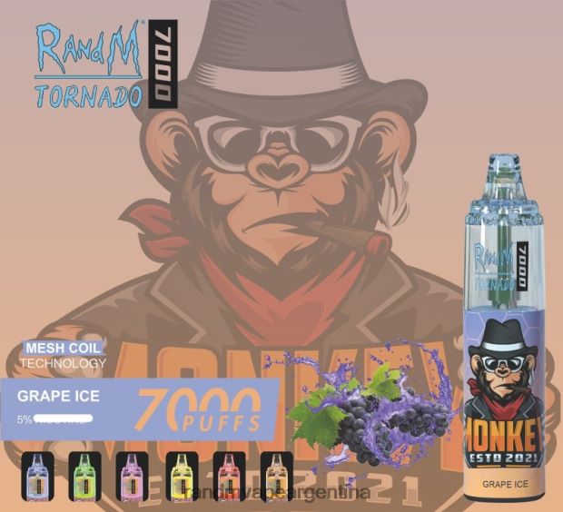 RandM Tornado Dispositivo vapeador con control de flujo de aire 7000 1 ud. algodón de azúcar N8LB181 RandM Vape Argentina