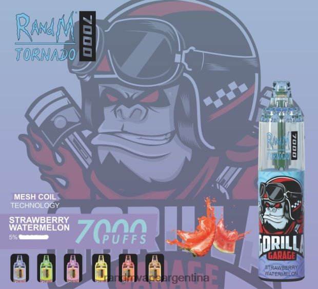 RandM Tornado Dispositivo vapeador con control de flujo de aire 7000 1 ud. arándano en hielo N8LB169 RandM Tornado Sabores