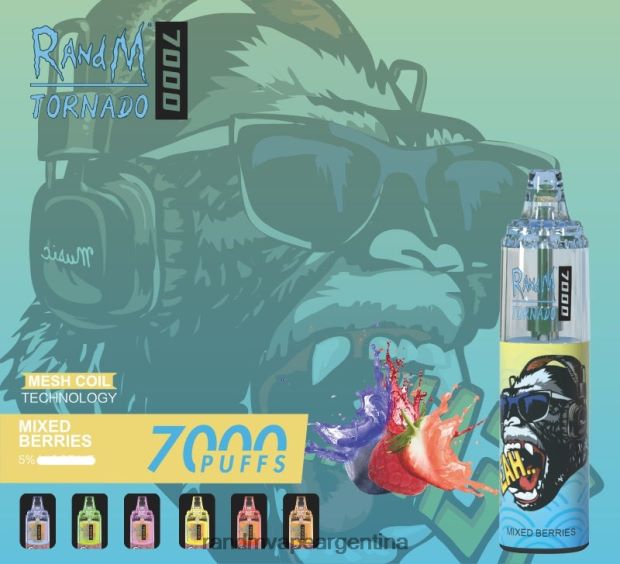 RandM Tornado Dispositivo vapeador con control de flujo de aire 7000 1 ud. bayas mixtas N8LB176 RandM Vape Review