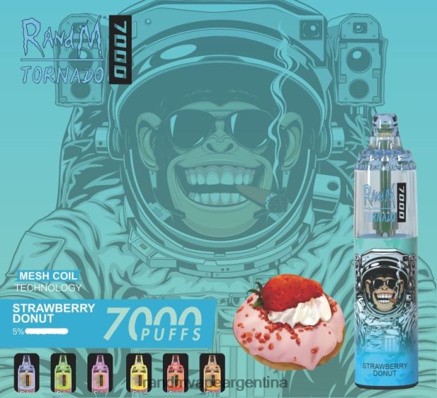 RandM Tornado Dispositivo vapeador con control de flujo de aire 7000 1 ud. donut de fresa N8LB167 RandM Shop Discount