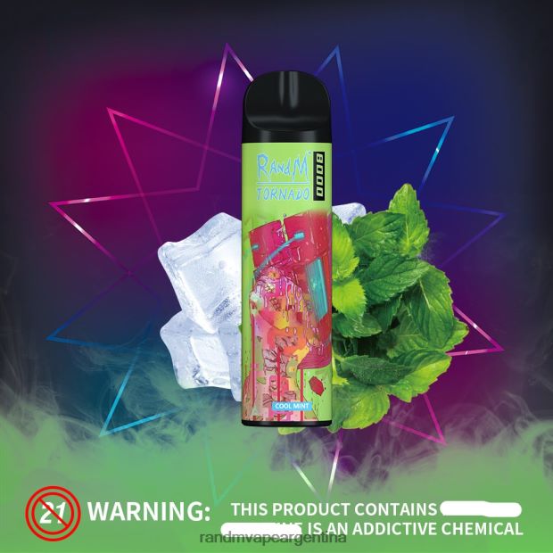 RandM Tornado Dispositivo vapeador con control de flujo de aire 8000 1 ud. menta fresca N8LB249 RandM Tornado Sabores