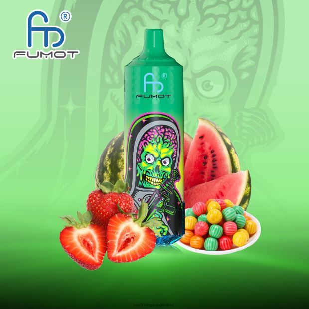 Fumot RandM Tornado Dispositivo vape 9000 pro con batería y pantalla ejuice versión 1 chicle de fresa sandía N8LB201 RandM Vape Argentina