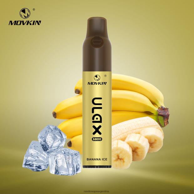 RandM Movkin Ulax Dispositivo de vapeo desechable recargable 6800 (bobina de cerámica) hielo de plátano N8LB61 RandM Vape Argentina