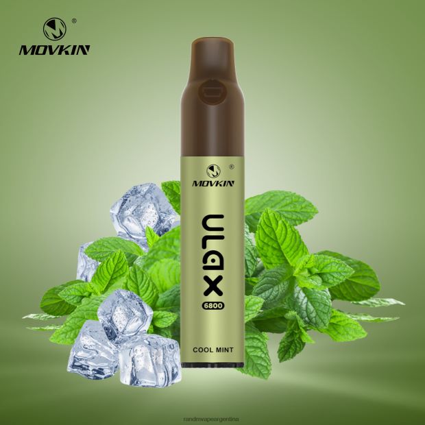 RandM Movkin Ulax Dispositivo de vapeo desechable recargable 6800 (bobina de cerámica) ulax de menta fresca N8LB69 RandM Tornado Sabores