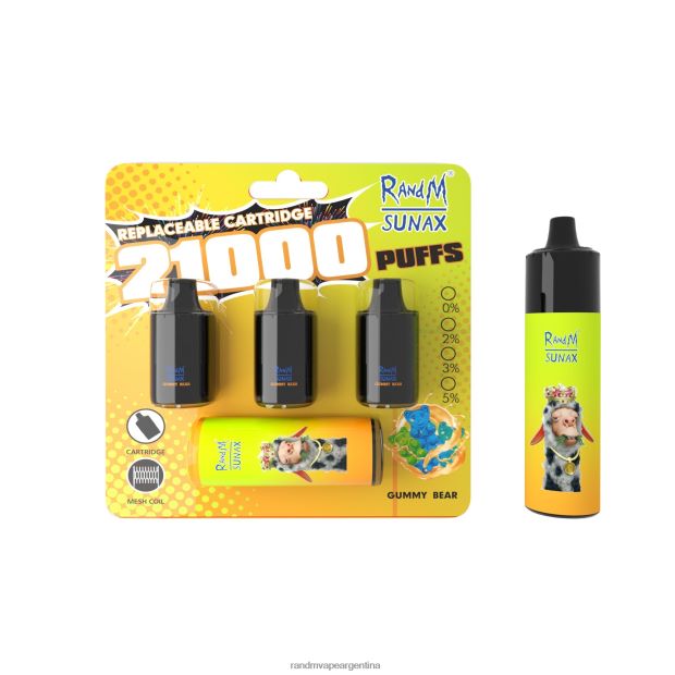 RandM Sunax Dispositivo de vapeo reemplazable con cápsula de control de flujo de aire 21000 1 ud. algodón de azúcar N8LB273 RandM Vape Buenos Aires