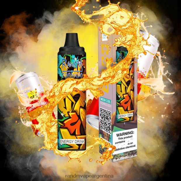 RandM Tornado Dispositivo vape pod con control de flujo de aire 6000 1 pieza bebida energética N8LB283 RandM Vape Buenos Aires