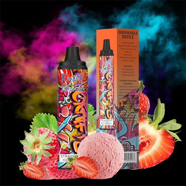 RandM Tornado Dispositivo vape pod con control de flujo de aire 6000 1 pieza helado de fresa N8LB295 RandM Tornado Sale