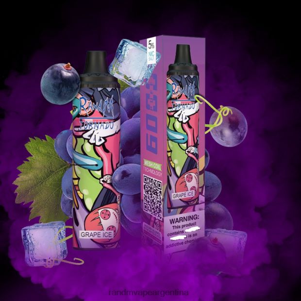 RandM Tornado Dispositivo vape pod con control de flujo de aire 6000 1 pieza hielo de uva N8LB284 RandM Vapes For Sale