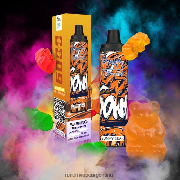 RandM Tornado Dispositivo vape pod con control de flujo de aire 6000 1 pieza osito de goma N8LB281 RandM Vape Argentina