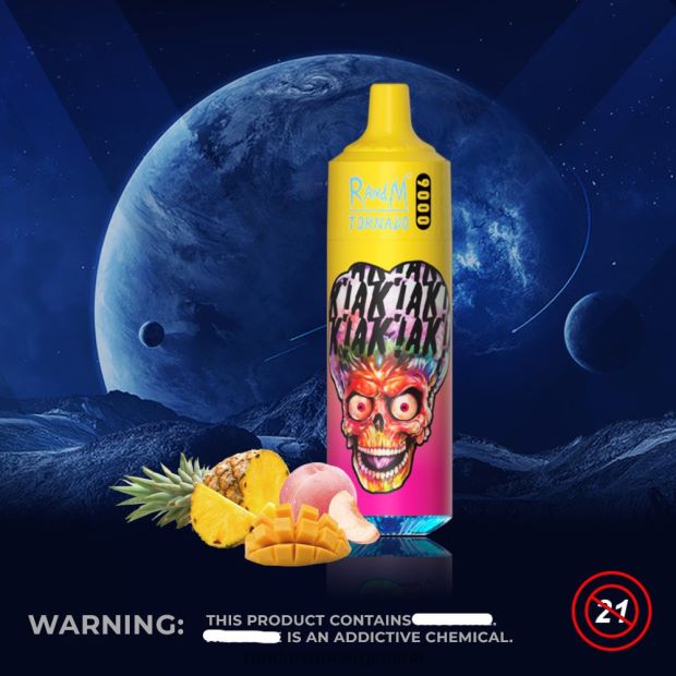 RandM Tornado Dispositivo vape pod 9000 1 pieza versión 1 piña y mango color durazno N8LB133 RandM Vape Buenos Aires