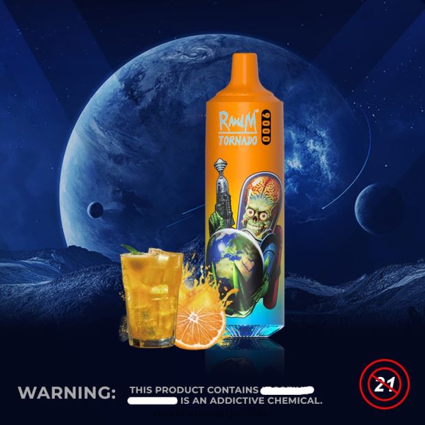 RandM Tornado Dispositivo vape pod 9000 1 pieza versión 1 soda de naranja N8LB129 RandM Tornado Sabores